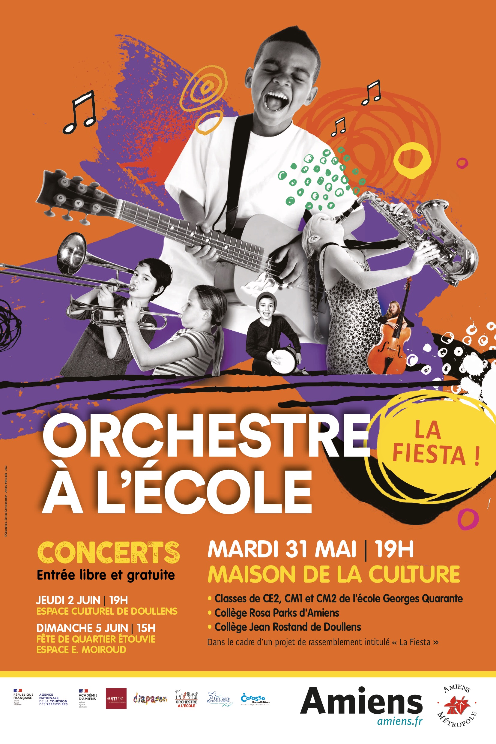 Mardi 31 mai, concert d’Orchestre à l’école à la Maison de la Culture d’Amiens 2