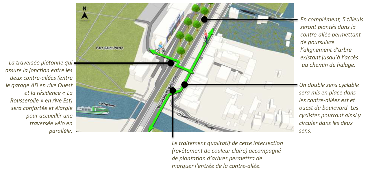 13/03 : Travaux d'aménagements cyclables au carrefour boulevard de Beauvillé/chemin de halage