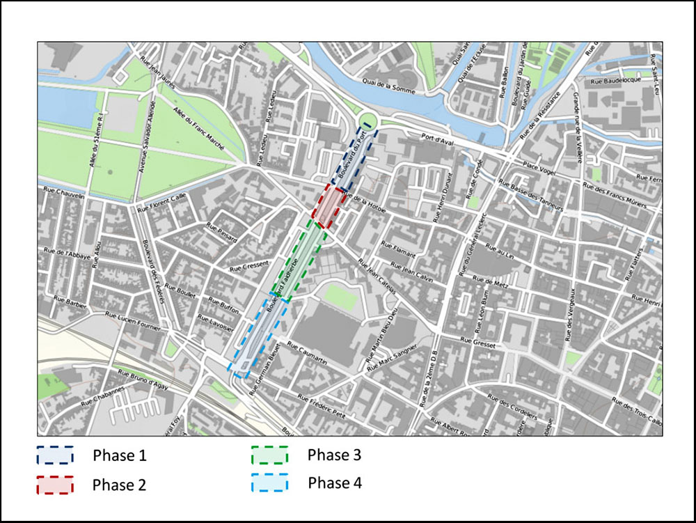 Travaux d'aménagement d'une piste cyclable bidirectionnelle, boulevard du Port et boulevard Faidherbe, à Amiens (Phases 1 et 2) 2