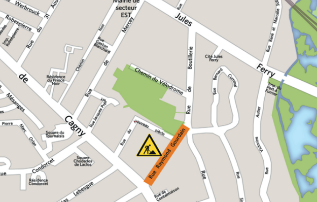 07/07 : Travaux de rénovation de la chaussée et reprises des désordres en chaussée – Quartier Saint-Leu et Quartier Sud-Est à Amiens 3/3 © Google Maps