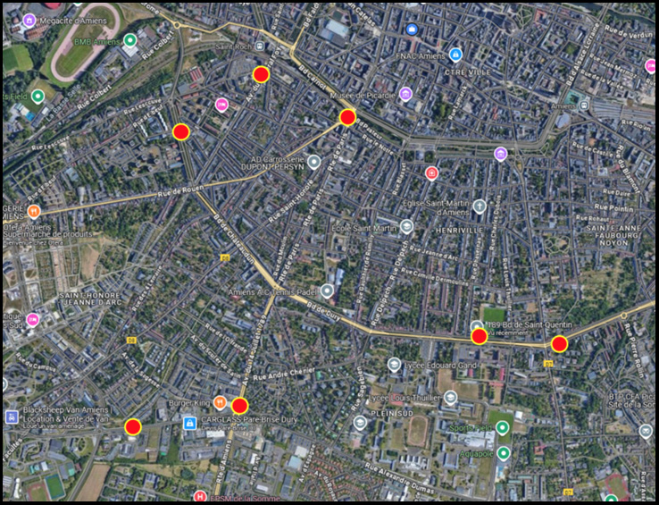 12/05 : Travaux de réfection de quai et d'abris bus à Amiens © Google Maps