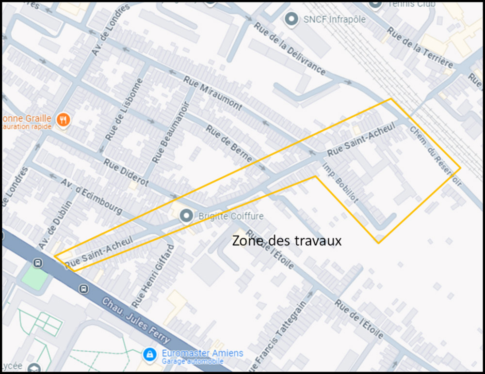 13/01 : Aménagement de la rue Saint-Acheul © Google Maps