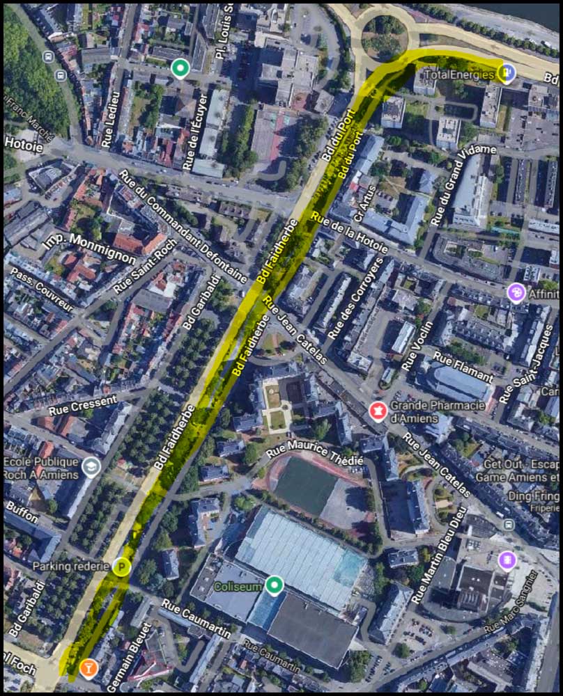 13/01 : Plantation d'un double alignement d'arbres boulevard Faidherbe à Amiens © Google Maps