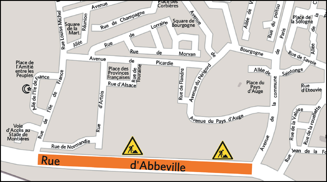 14/05 : travaux d’entretien - Route d’Abbeville © Google Maps