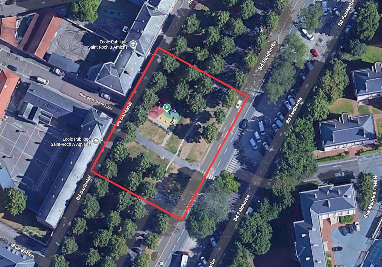 5/11 : Travaux d'aménagement du square Faidherbe à Amiens © Google Maps