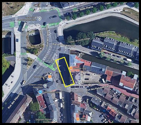 Mise en accessibilité d'un quai de bus, rue Saint-Leu à Amiens © Google Maps