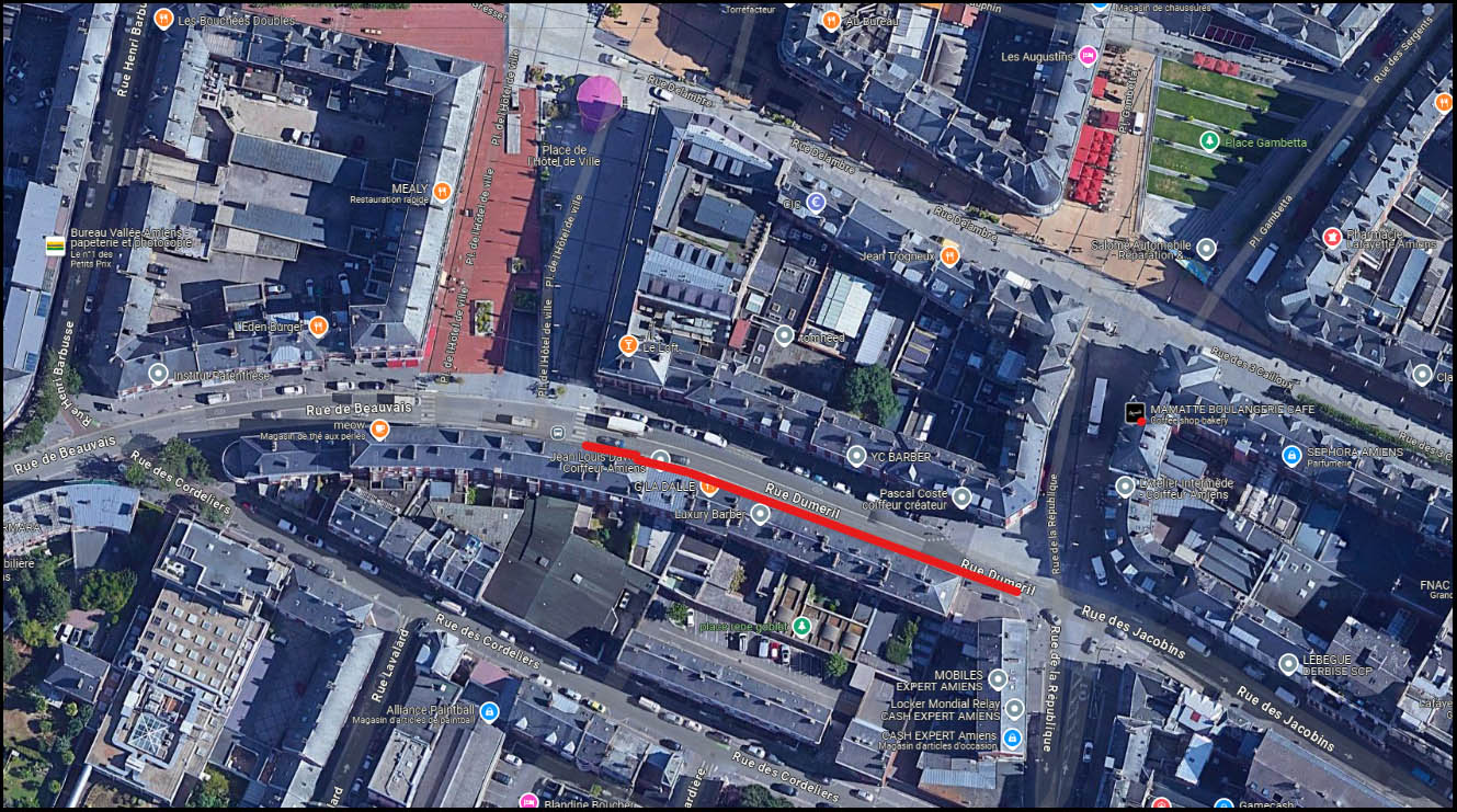 Rupture de canalisation rue Duméril - coupure d'eau de 2h ce jour dans une partie de  la rue 2 © Google Maps