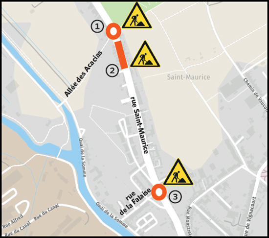 05/10 : Travaux de rénovation de la chaussée rue Saint-Maurice à Amiens © Amiens Métropole
