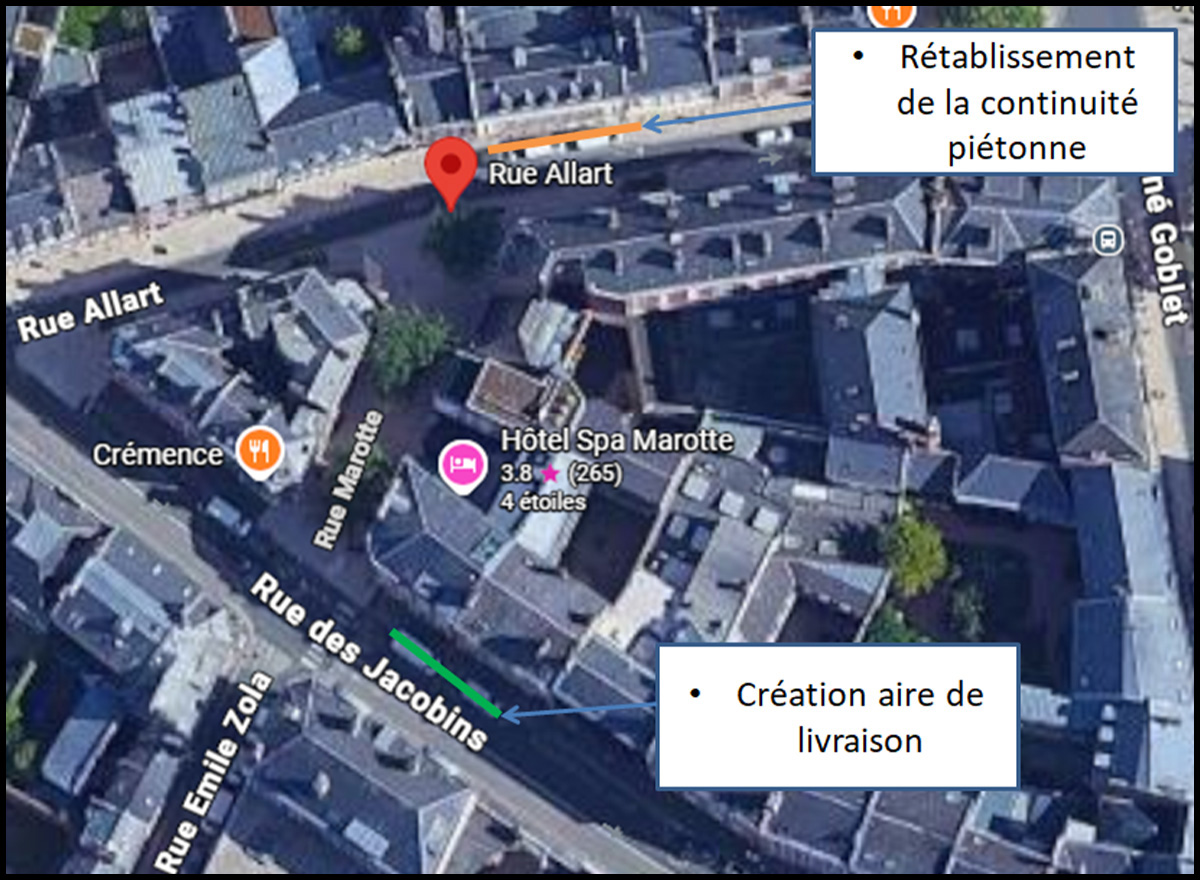 21/09 : Travaux de rétablissement de la continuité piétonne rue Allart à Amiens © Amiens Métropole