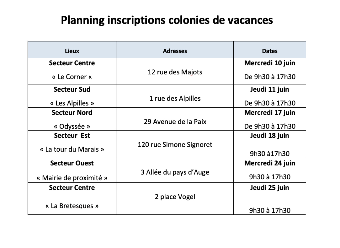 Inscription aux colonies de vacances 1 © Amiens Métropole