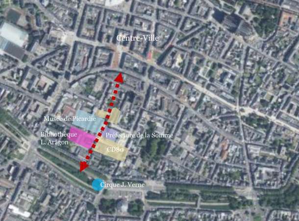 Rue de la République : mise en place d’un double sens cyclable sécurisé © Amiens Metropole