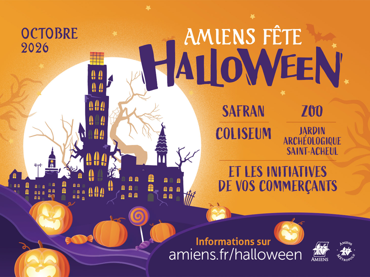 Panneau octobre 2026 Halloween © Amiens Métropole
