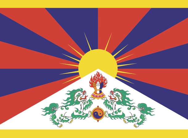 Le drapeau tibétain sur le beffroi  © Getty Images