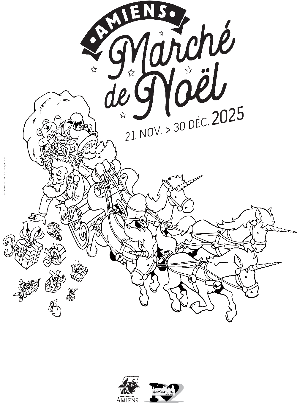 Extrait de l'affiche de Fraco à colorier. © Fraco, pour Amiens Métropole