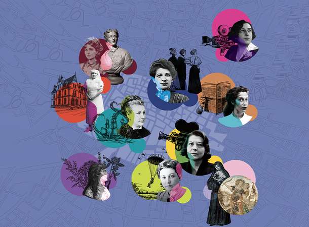 Walk of femmes : dix Amiénoises célébrées © Tri-Angles Collection Musée de Picardie, Collection Bibliothèque Amiens Métropole, BNF, Irwin Leullier, AGIP / Bridgeman Images, La Roseraie 80.