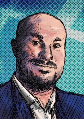 Elie Marcos version dessin © Laurent Rousselin