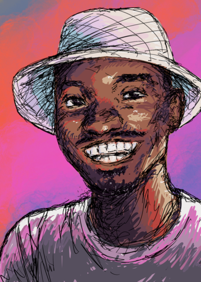 Exaucé Mahela version dessin © Laurent Rousselin