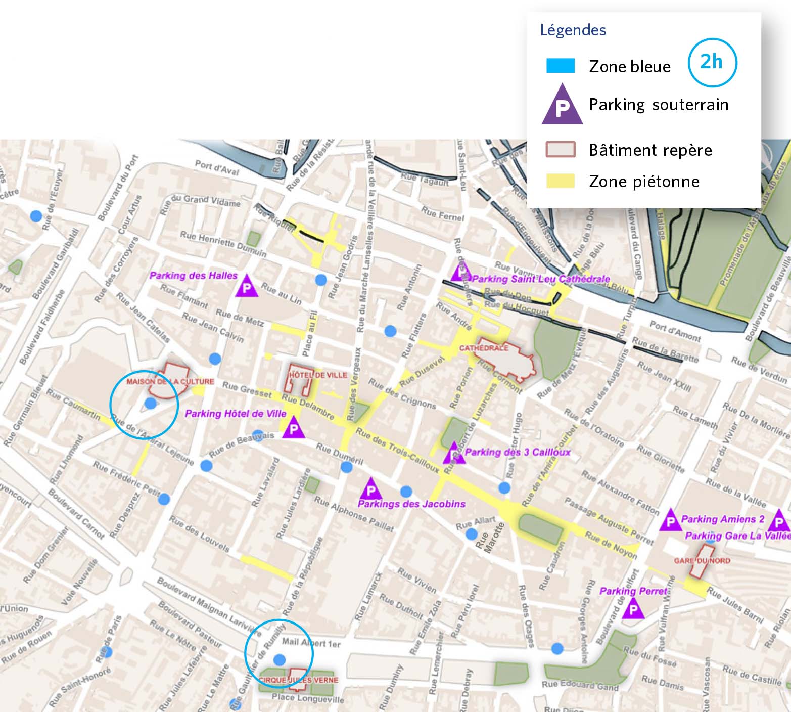 Carte des emplacements de stationnements