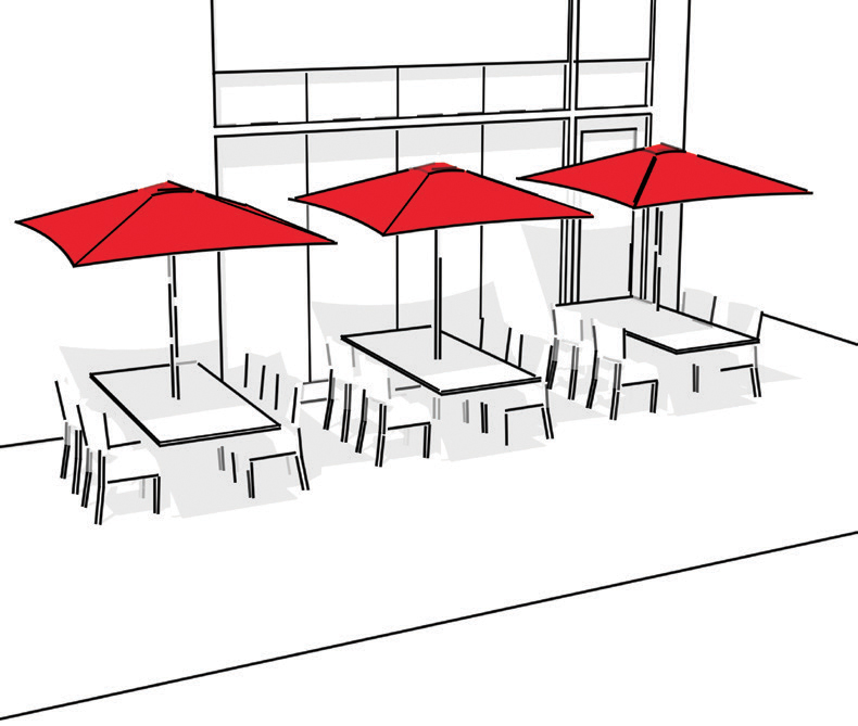 Les aménagements en terrasse / Les parasols