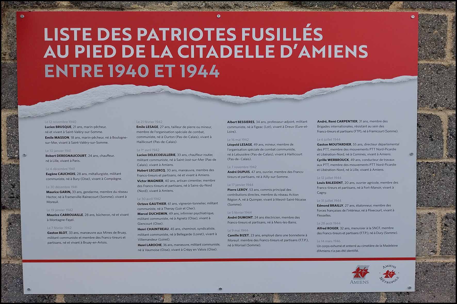 Le poteau des fusillés 03 © Mairie d’Amiens