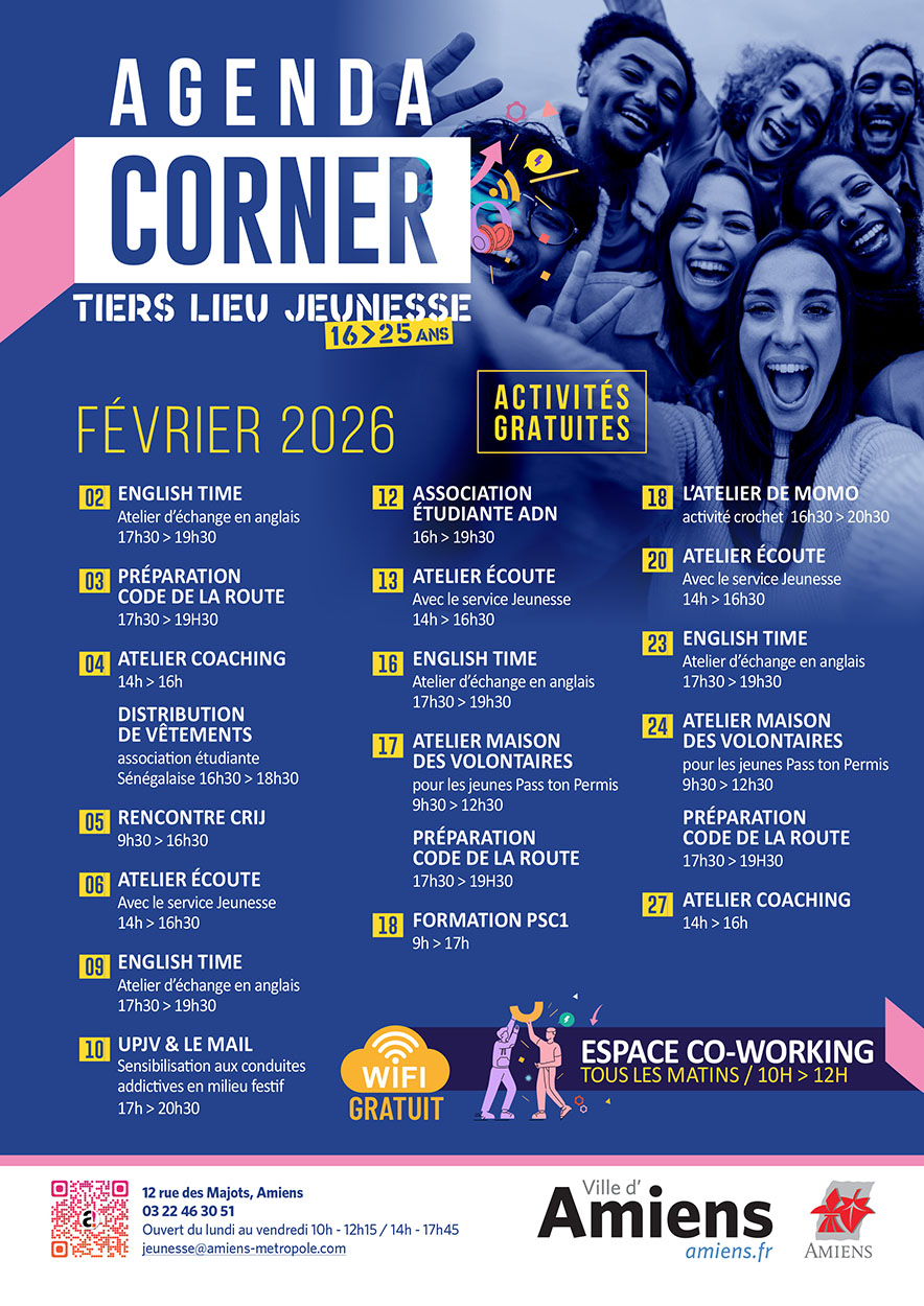 Agenda Corner février 2026 © Amiens Métropole