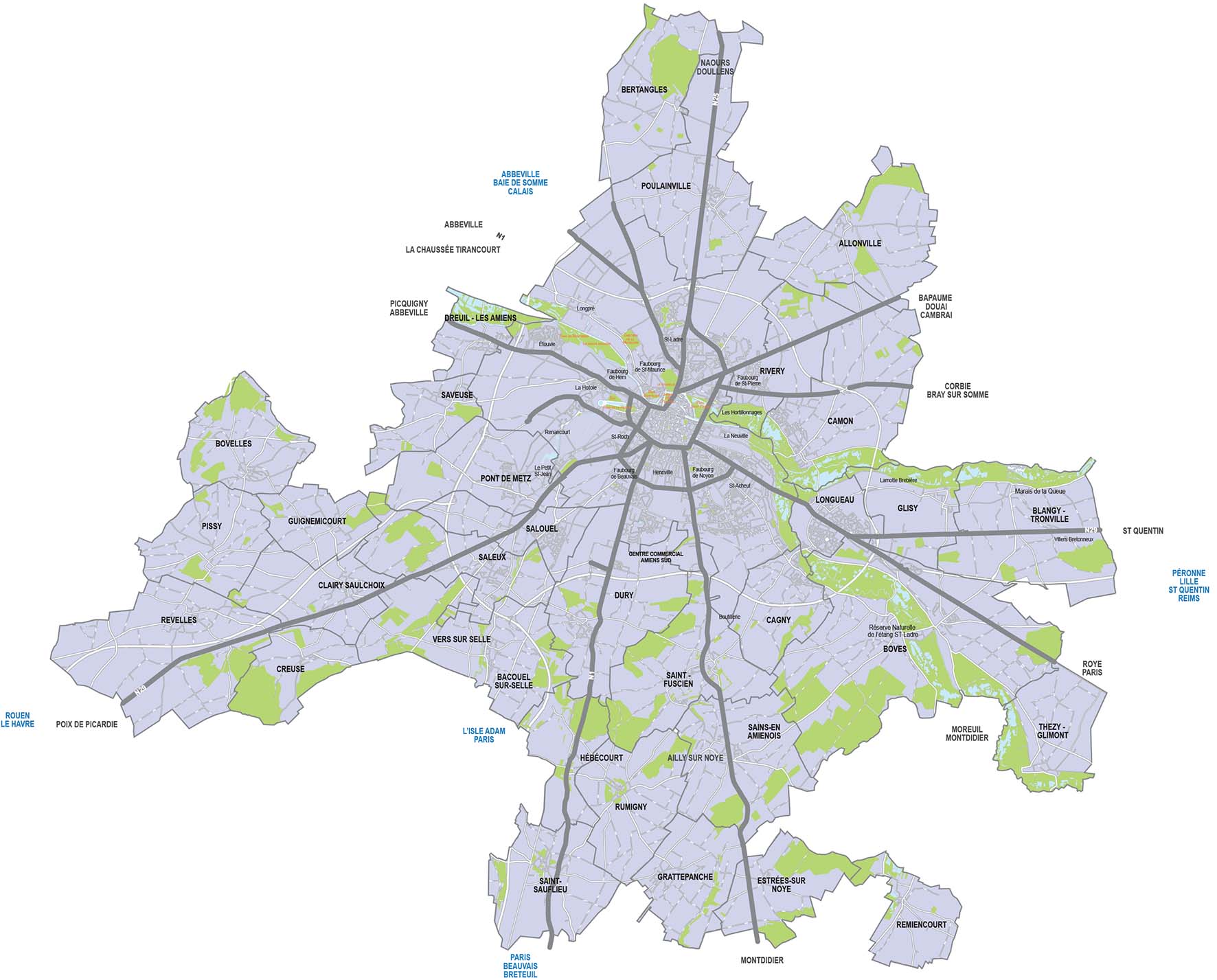 Carte agglo © Amiens Métropole