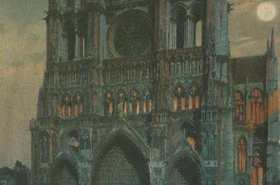 Notre Dame d'Amiens, vue de nuit © Archives municipales et communautaires d'Amiens_10Z2818