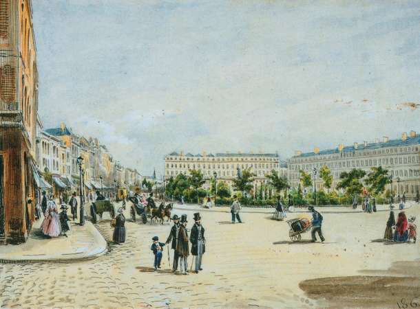 La place Saint-Denis" d'Aimé ou Louis Duthoit réalisée en 1864