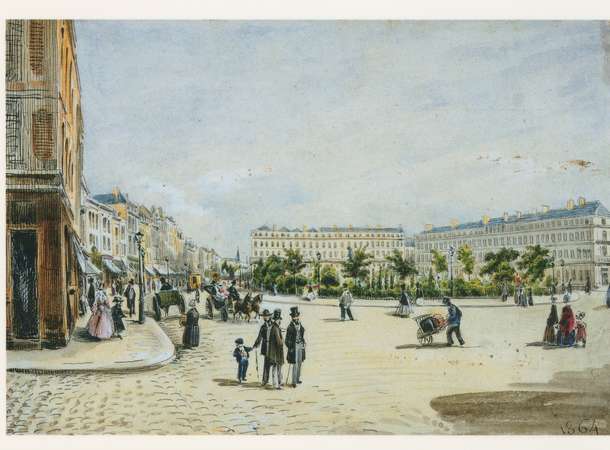 "La place Saint-Denis" d'Aimé ou Louis Duthoit réalisée en 1864 © Archives municipales et communautaires d'Amiens_15Fi340