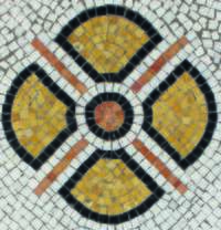 Mosaique - motif fleur © G.Gillmann - Musée de Picardie
