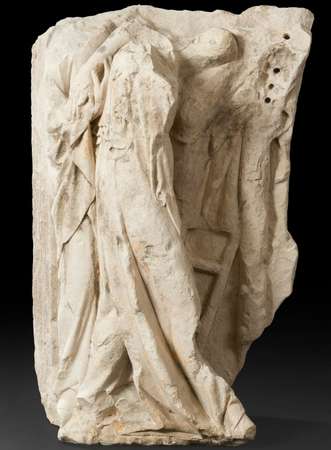 Relief sculpté, 1300, Descente de croix © maison de vente Ader Nordmann