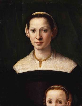 Francesco Traballesi, "Portrait de femme avec sa fille", v 1550, huile sur bois © Marc Jeanneteau / Musée de Picardie 