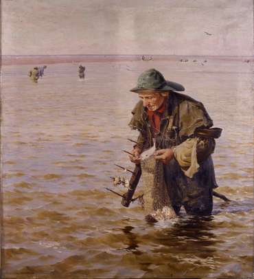 Francis Tattegrain (1852- 1915), Le Pêcheur à la foëne dans la Baie d’Authie, 1890 © Marc Jeanneteau / Musée de Picardie Francis Tattegrain (1852- 1915), Le Pêcheur à la foëne dans la Baie d’Authie, 1890 © Marc Jeanneteau / Musée de Picardie
