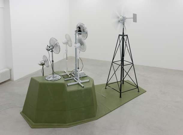 Don Quixote Pact - Vadim Fishkin © Vadim Fishkin - Don Quixote Pact, 2010 / 2012 wind turbine generator, 5 electric fans, fiberglass construction Don Quixote Pact - Vadim Fishkin © Vadim Fishkin - Don Quixote Pact, 2010 / 2012 wind turbine generator, 5 electric fans, fiberglass construction