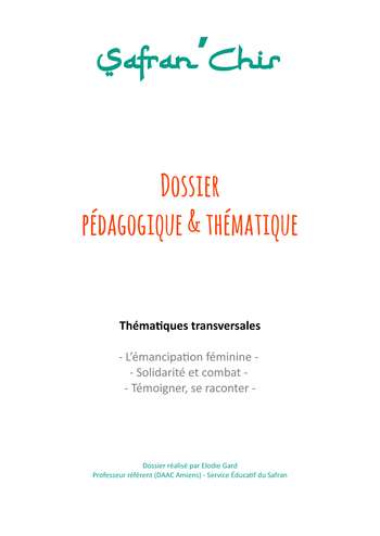 Dossier pédagogique - Safran'Chir 2021 Dossier pédagogique - Safran'Chir 2021