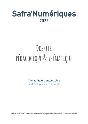 Dossier pédagogique Safra'Numériques 2022