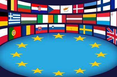 Coopération européenne drapeaux