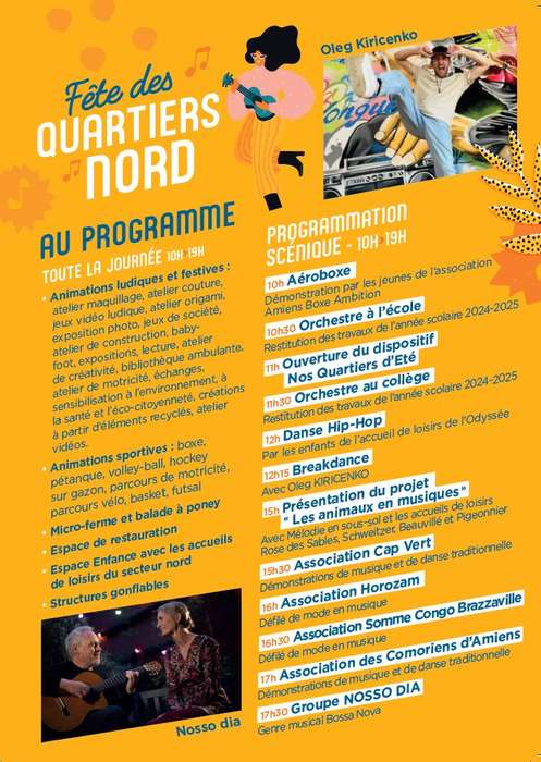 Affiche Fête des Quartiers Nord samedi 28 juin 2025 place Guynemer ! © Amiens Métropole Affiche Fête des Quartiers Nord samedi 28 juin 2025 place Guynemer ! © Amiens Métropole