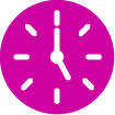 Pictogramme horloge rose